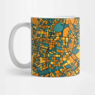 Vienna Map Pattern in Orange & Teal Mug